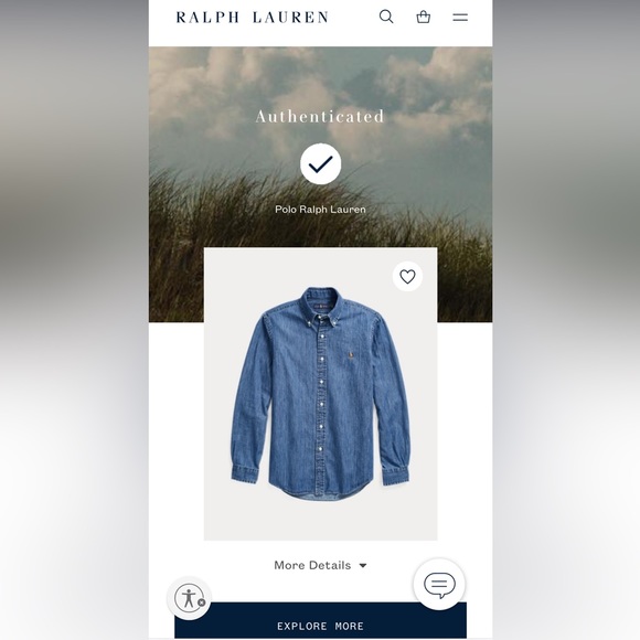 NWT Polo Ralph Lauren Men’s Classic Fit Denim Button Down Long Sleeve Shirt. 2XL - Picture 5 of 12